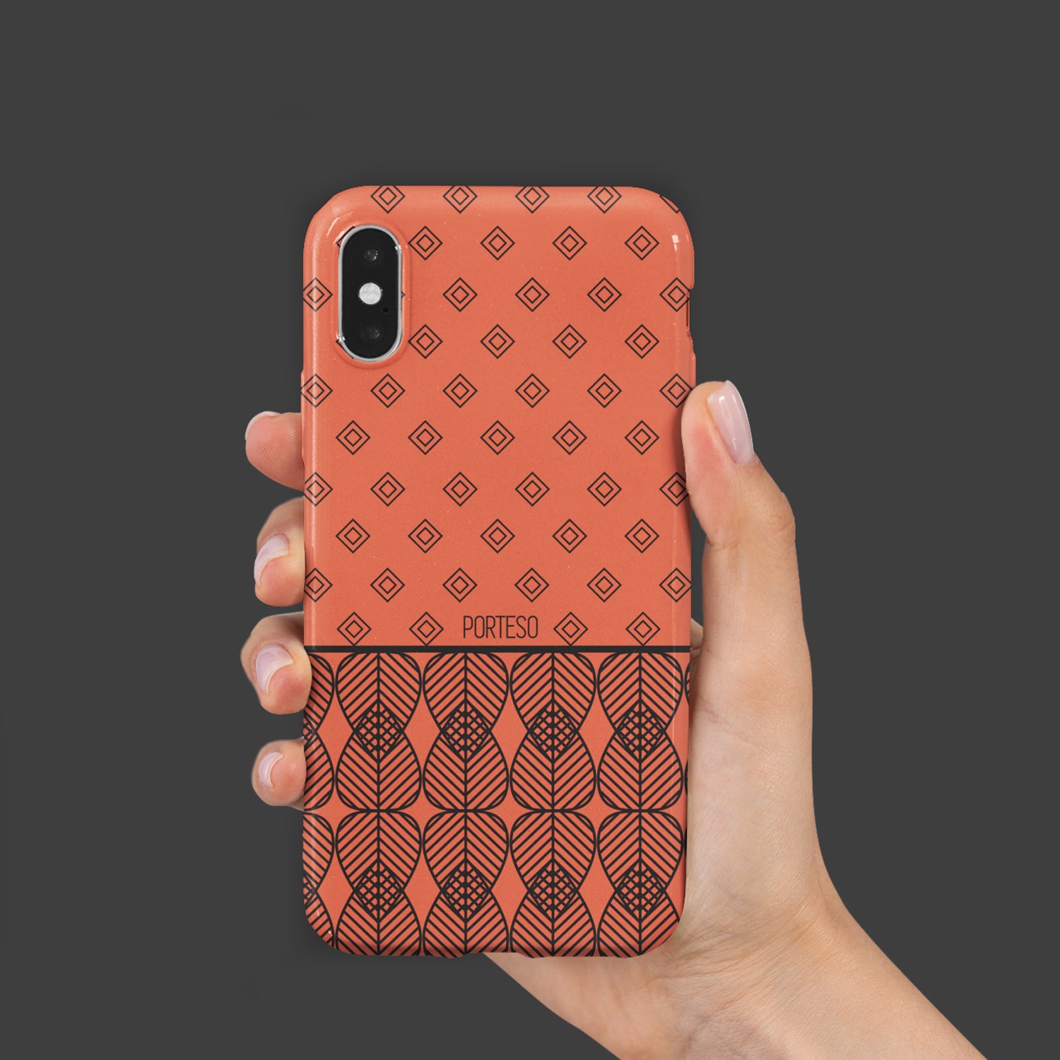 Triangles Hard Shell Phone Case in Orange/Red