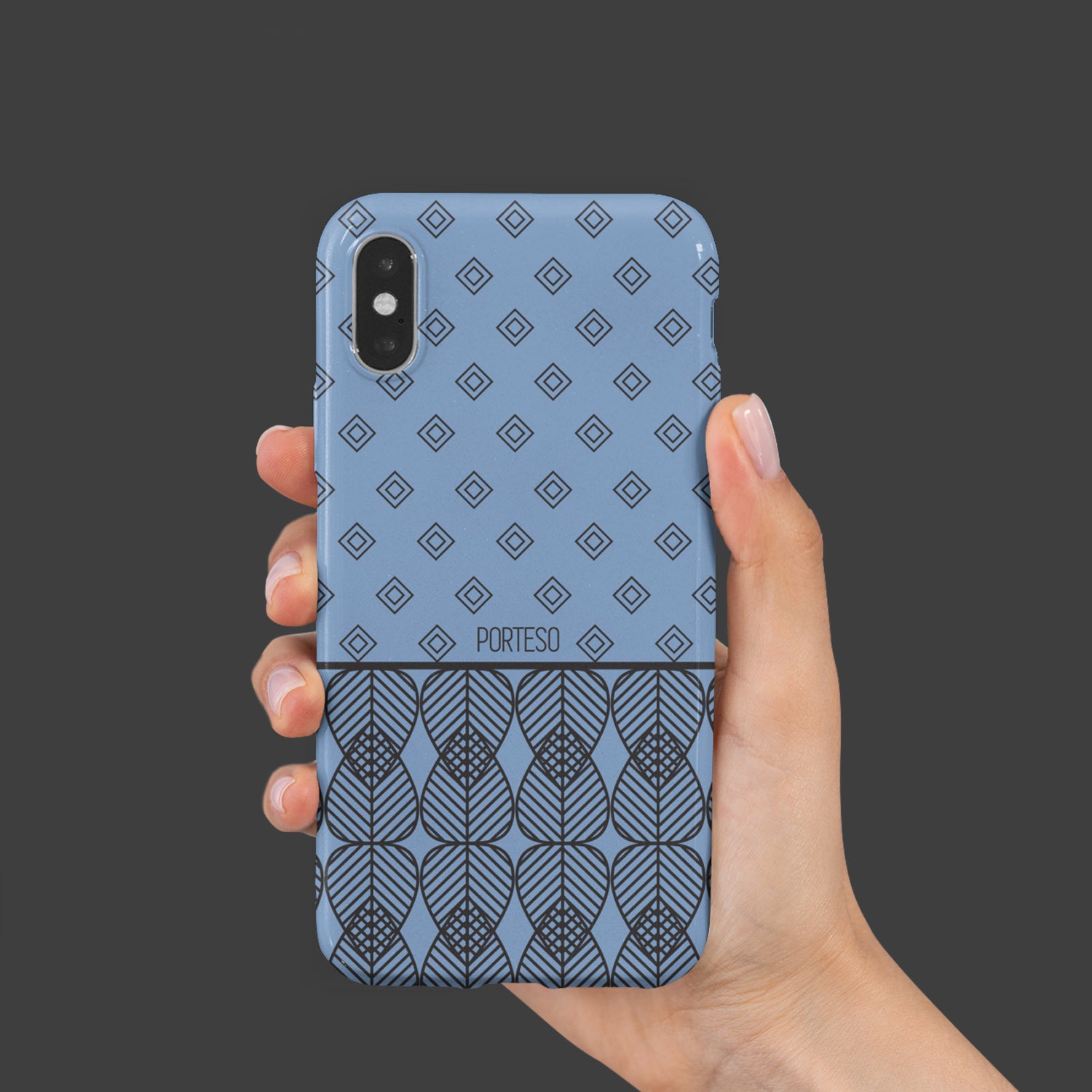 Triangles Hard Shell Phone Case in Periwinkle