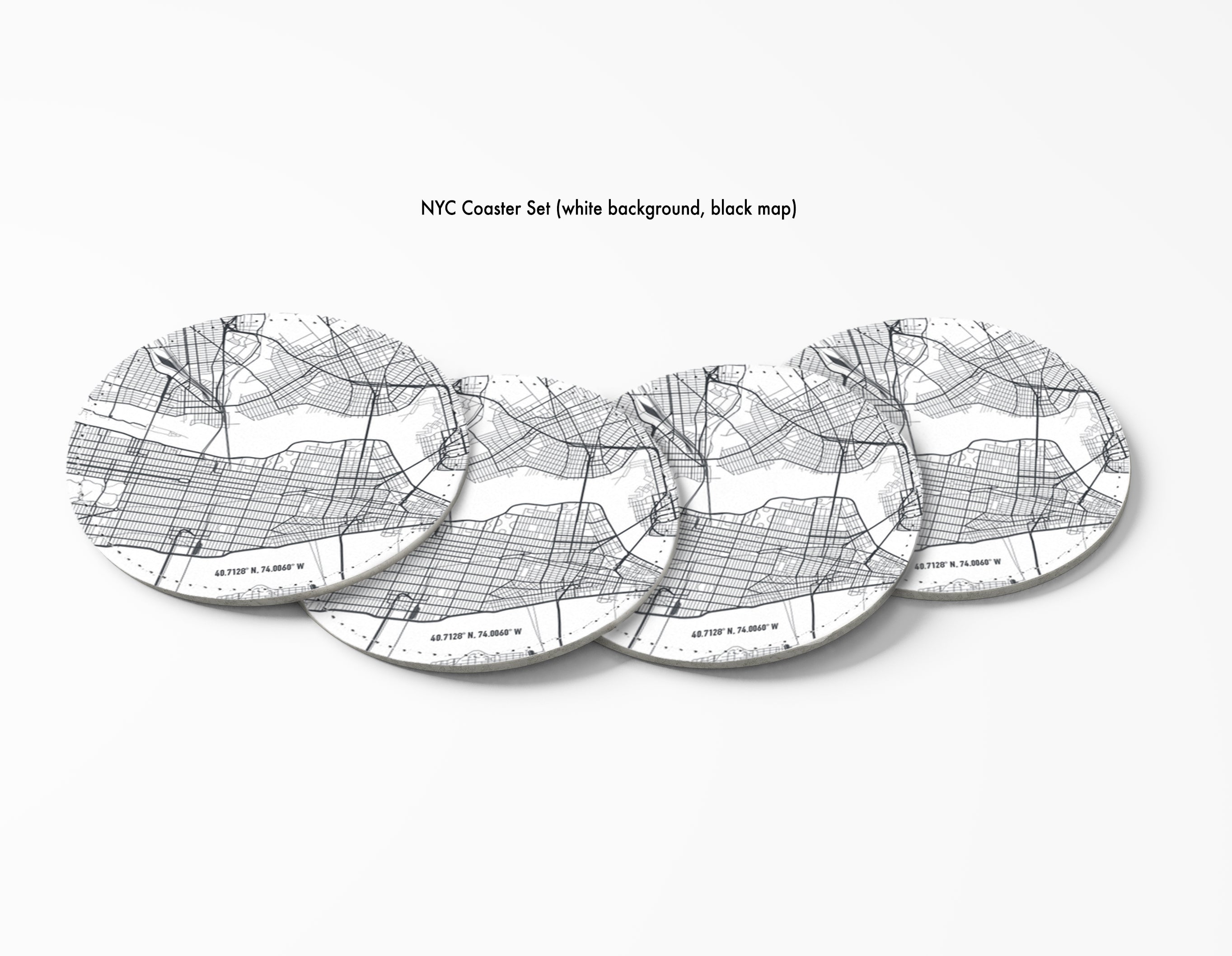 USA City Map Coaster Set